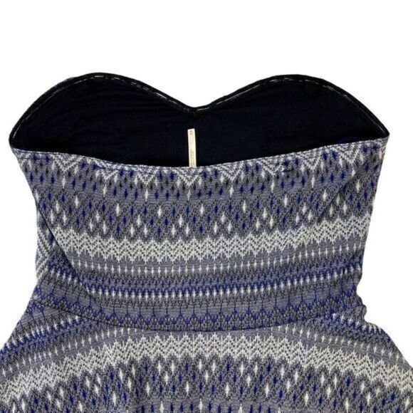 Free People Strapless Mini Dress Women Medium Blue Black Embellished Fairy Goth - Picture 7 of 16